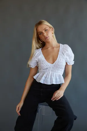 Melissa Puff Sleeve Crop Top