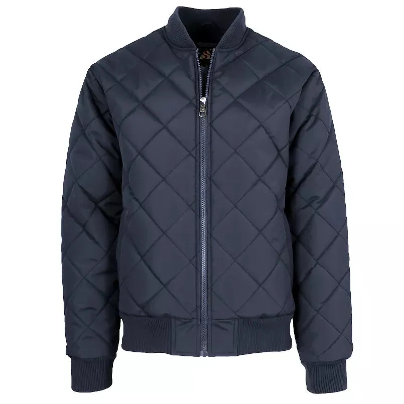 Men's Quilted Bomber Jacket in Navy