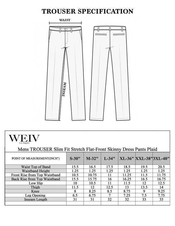 Mens Red Plaid Trouser Pants