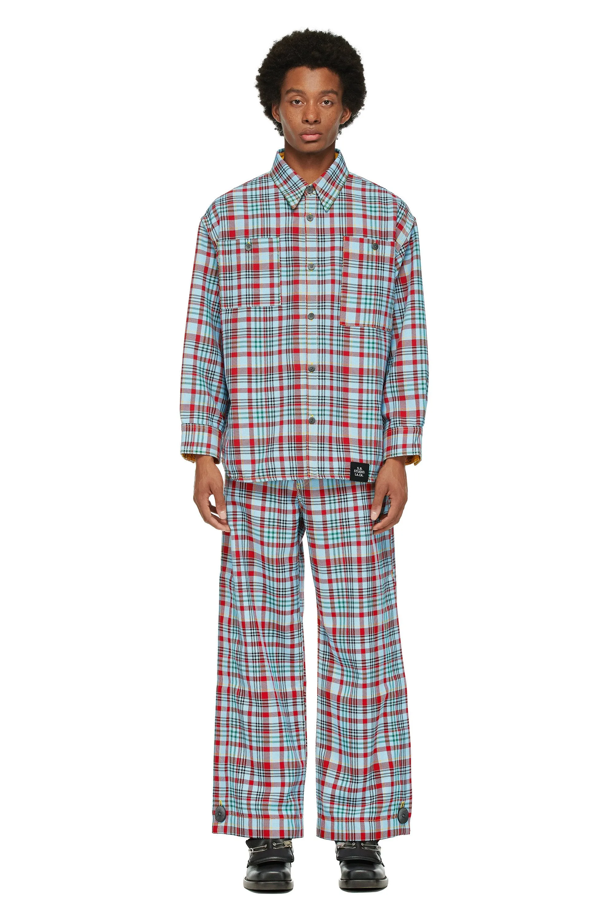 MEN'S RELAXED RAVER PANTS WITH SIDE-SEAM BUTTONS & VAMPIRE SUNRISE TRIM