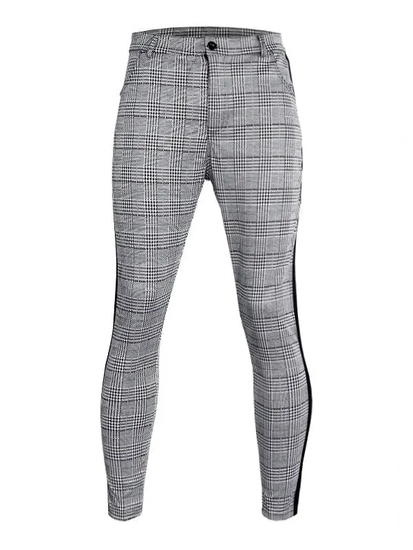 Men's Stretch Checked Casual Pants