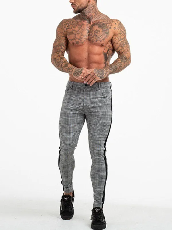 Men's Stretch Checked Casual Pants