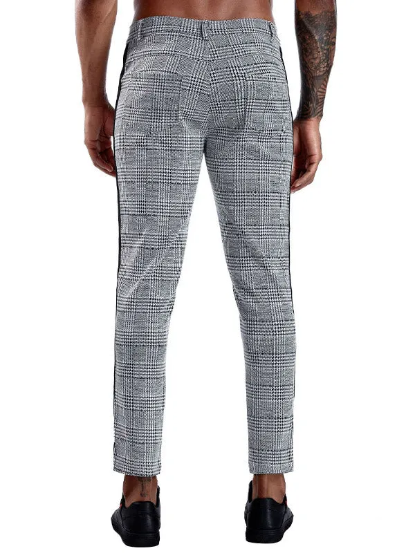 Men's Stretch Checked Casual Pants