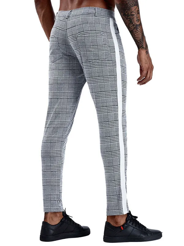 Men's Stretch Checked Casual Pants