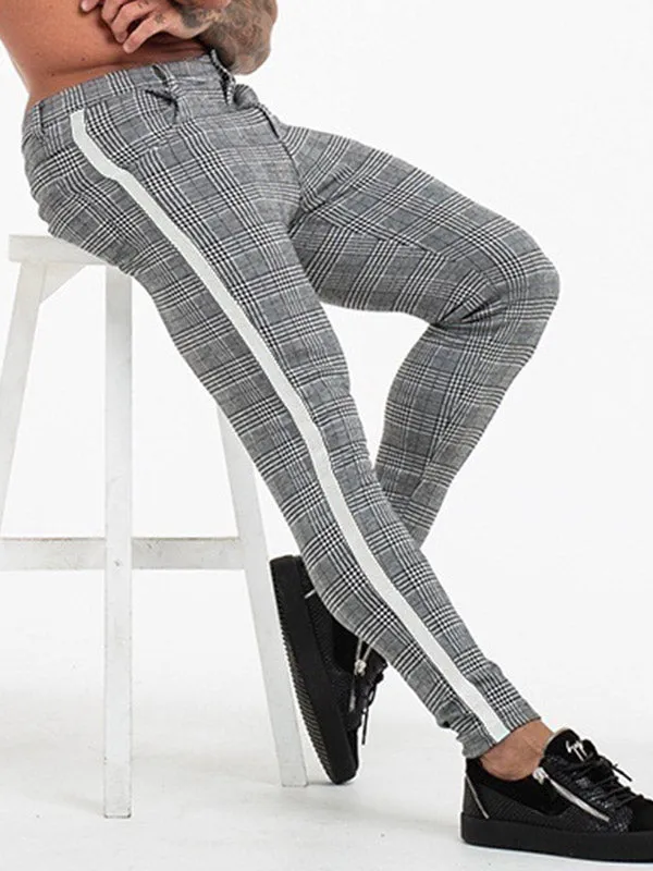 Men's Stretch Checked Casual Pants