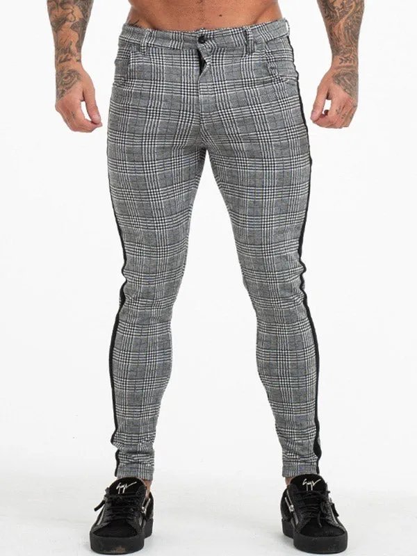 Men's Stretch Checked Casual Pants