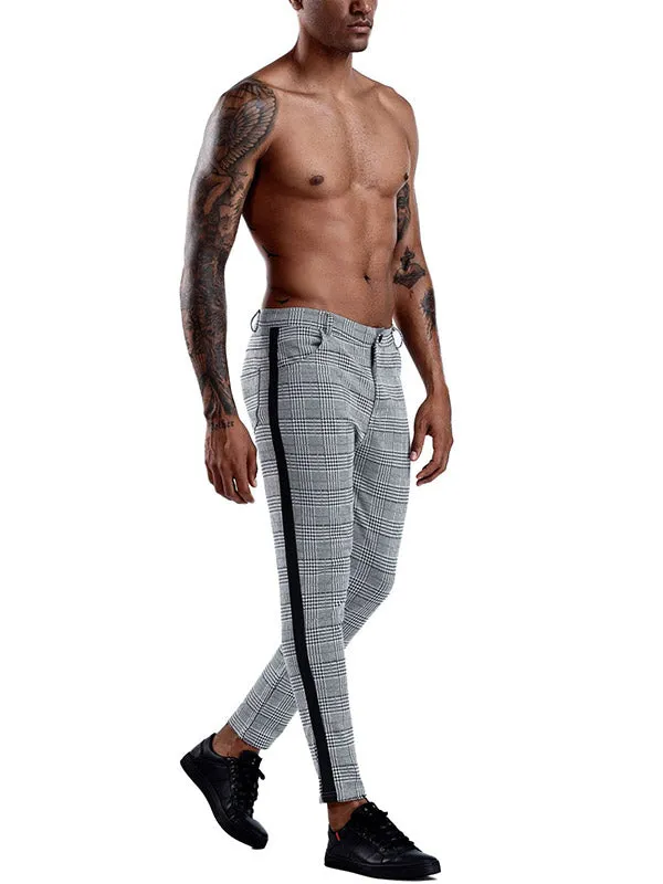 Men's Stretch Checked Casual Pants