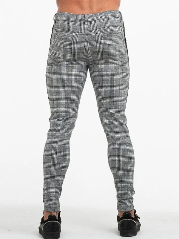 Men's Stretch Checked Casual Pants