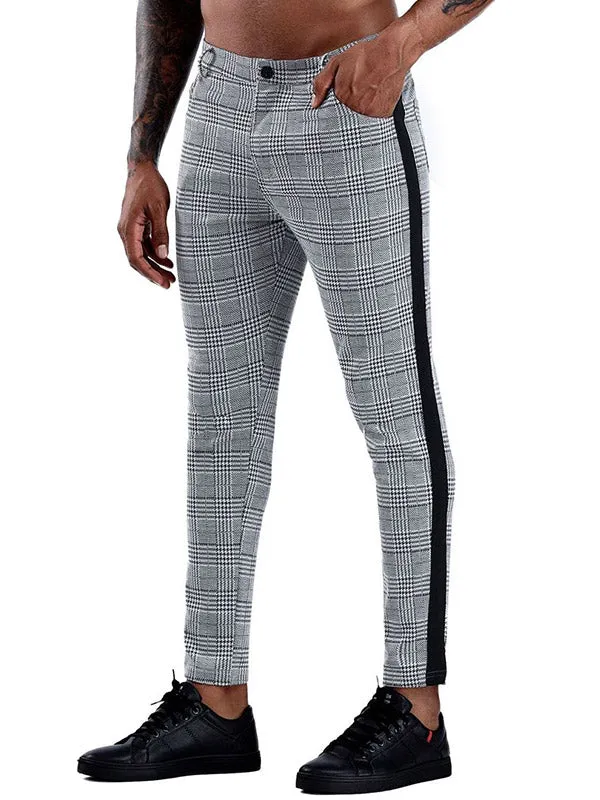 Men's Stretch Checked Casual Pants