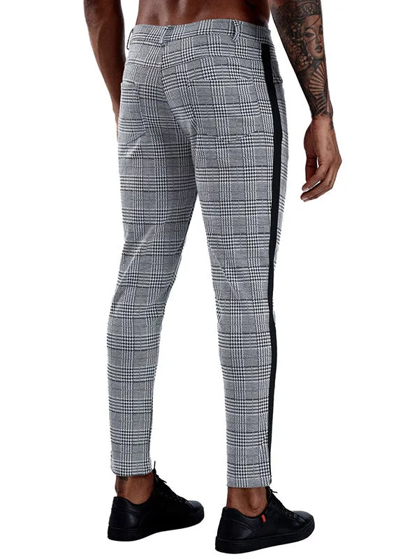 Men's Stretch Checked Casual Pants