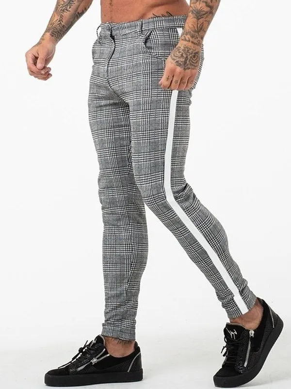 Men's Stretch Checked Casual Pants