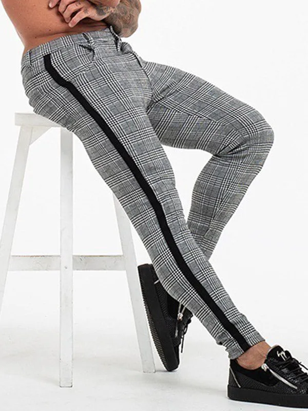 Men's Stretch Checked Casual Pants