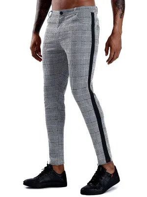 Men's Stretch Checked Casual Pants