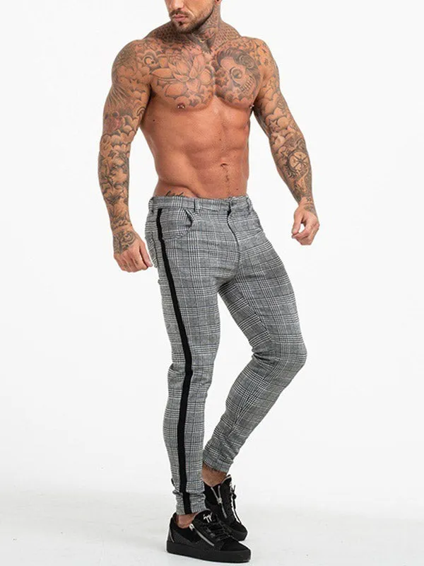 Men's Stretch Checked Casual Pants