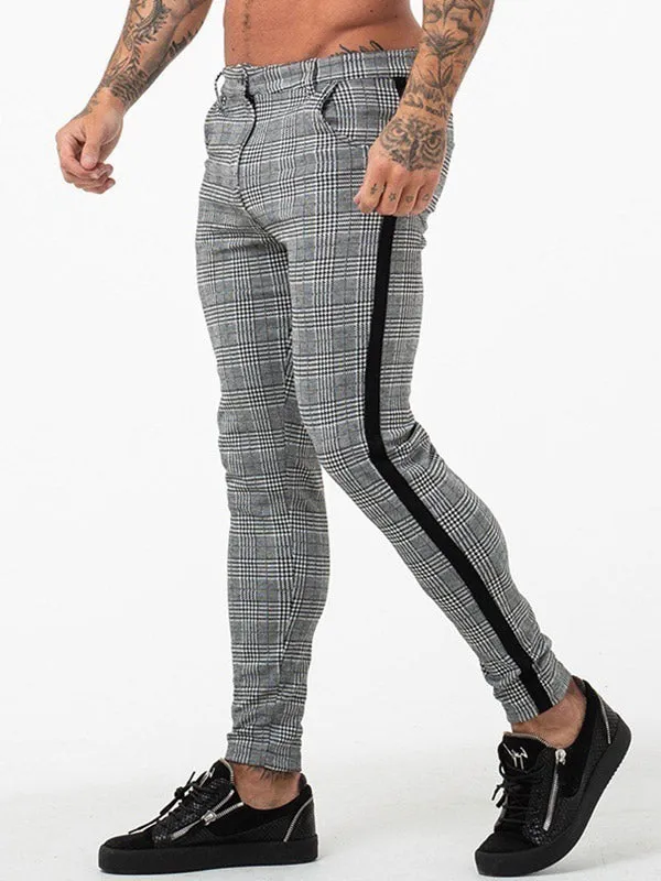 Men's Stretch Checked Casual Pants