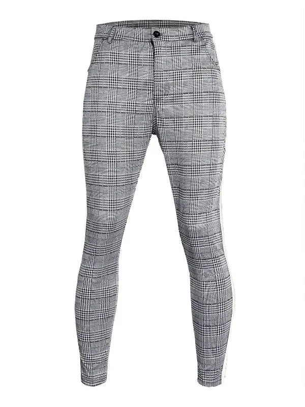 Men's Stretch Checked Casual Pants