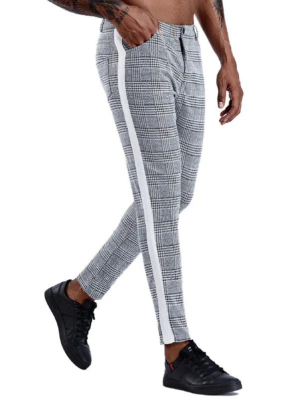 Men's Stretch Checked Casual Pants