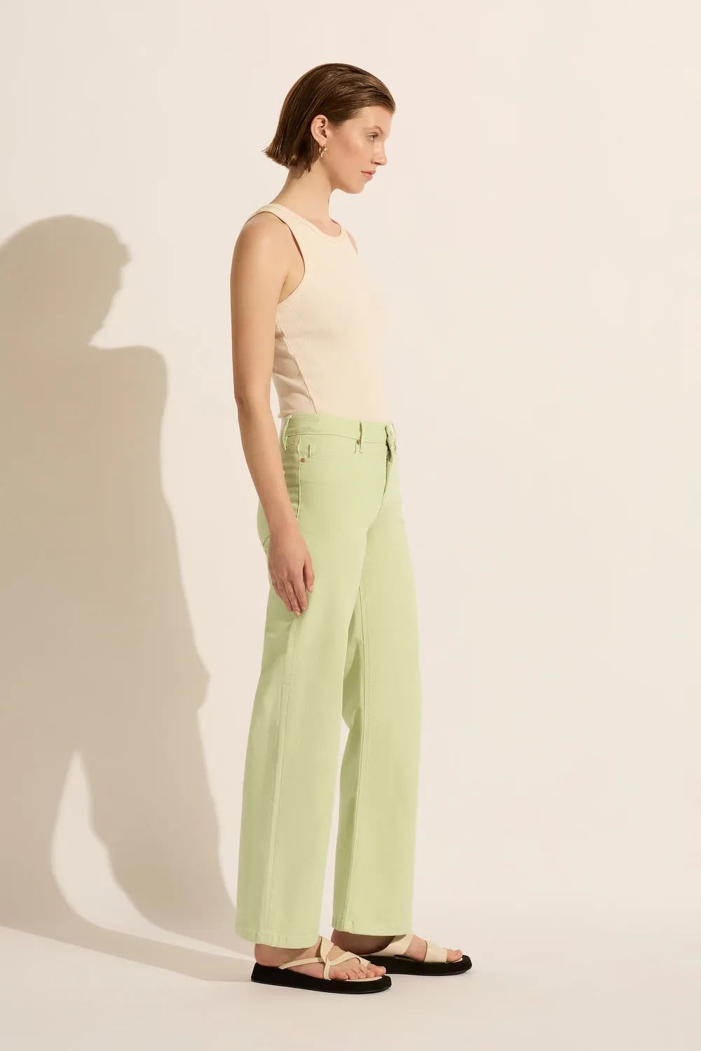 Mia Mid Wide Leg Jean Mint