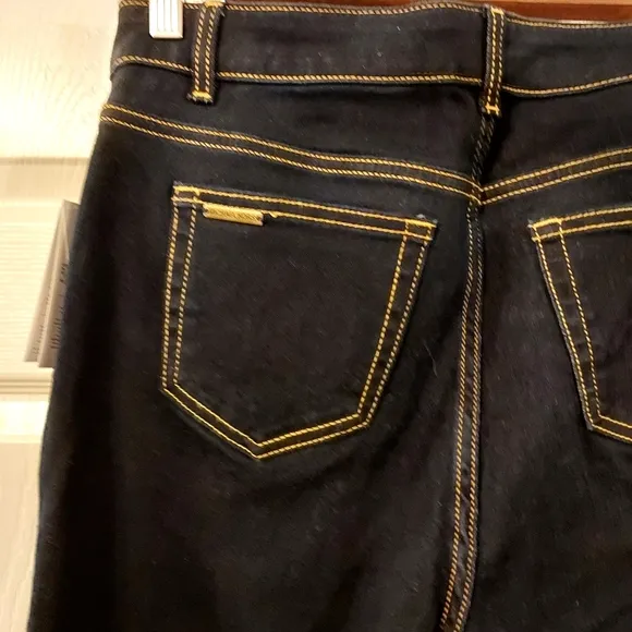 Michael Michael Kors Dark Wash Cropped Wide Leg Jeans in New Midnight sz…