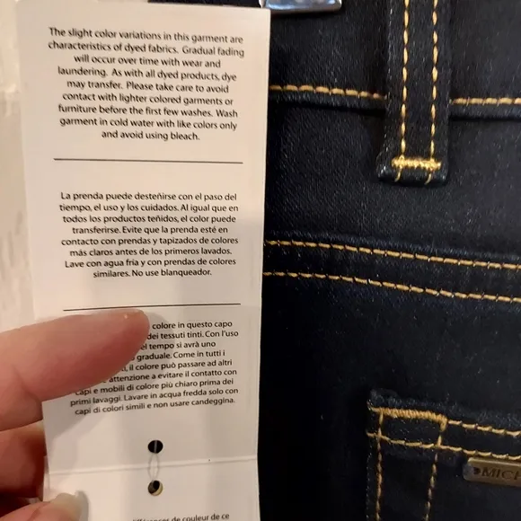 Michael Michael Kors Dark Wash Cropped Wide Leg Jeans in New Midnight sz…