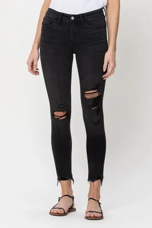 Mid Rise Skinny Cropped Jeans by Flying Monkey