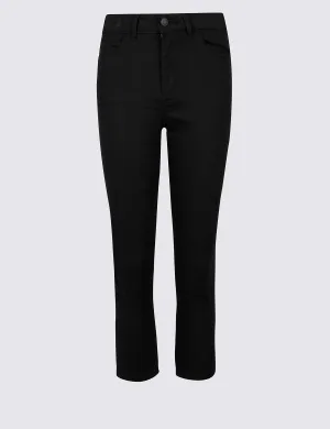 Mid Rise Super Skinny Leg Cropped Jeans