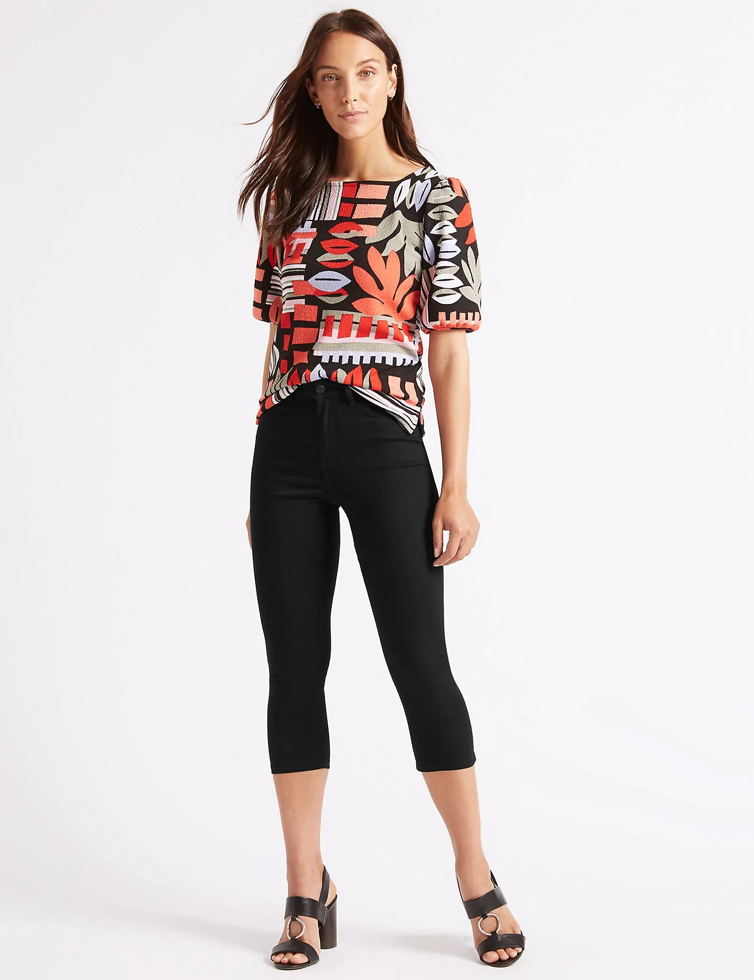 Mid Rise Super Skinny Leg Cropped Jeans