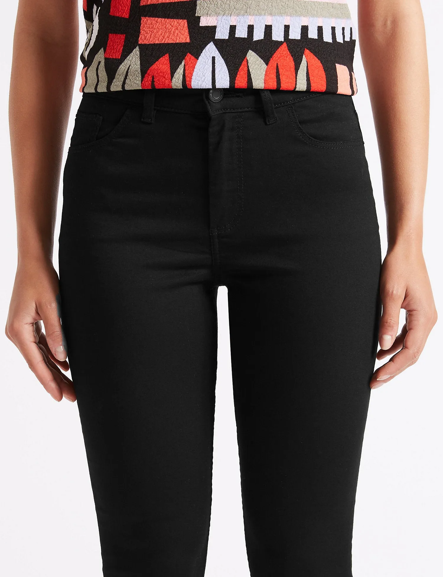 Mid Rise Super Skinny Leg Cropped Jeans