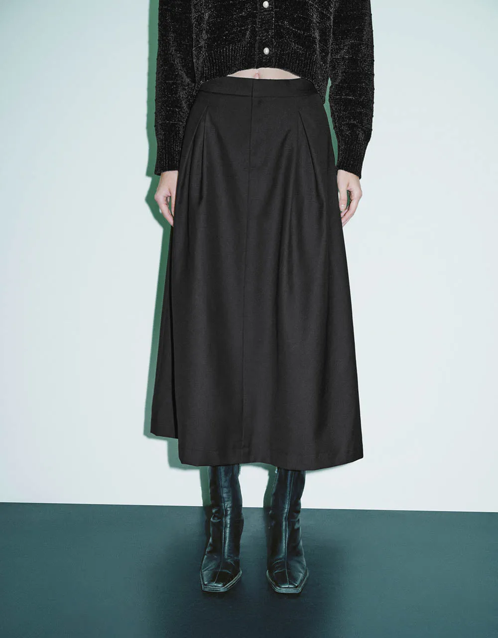 Midi A-Line Skirt
