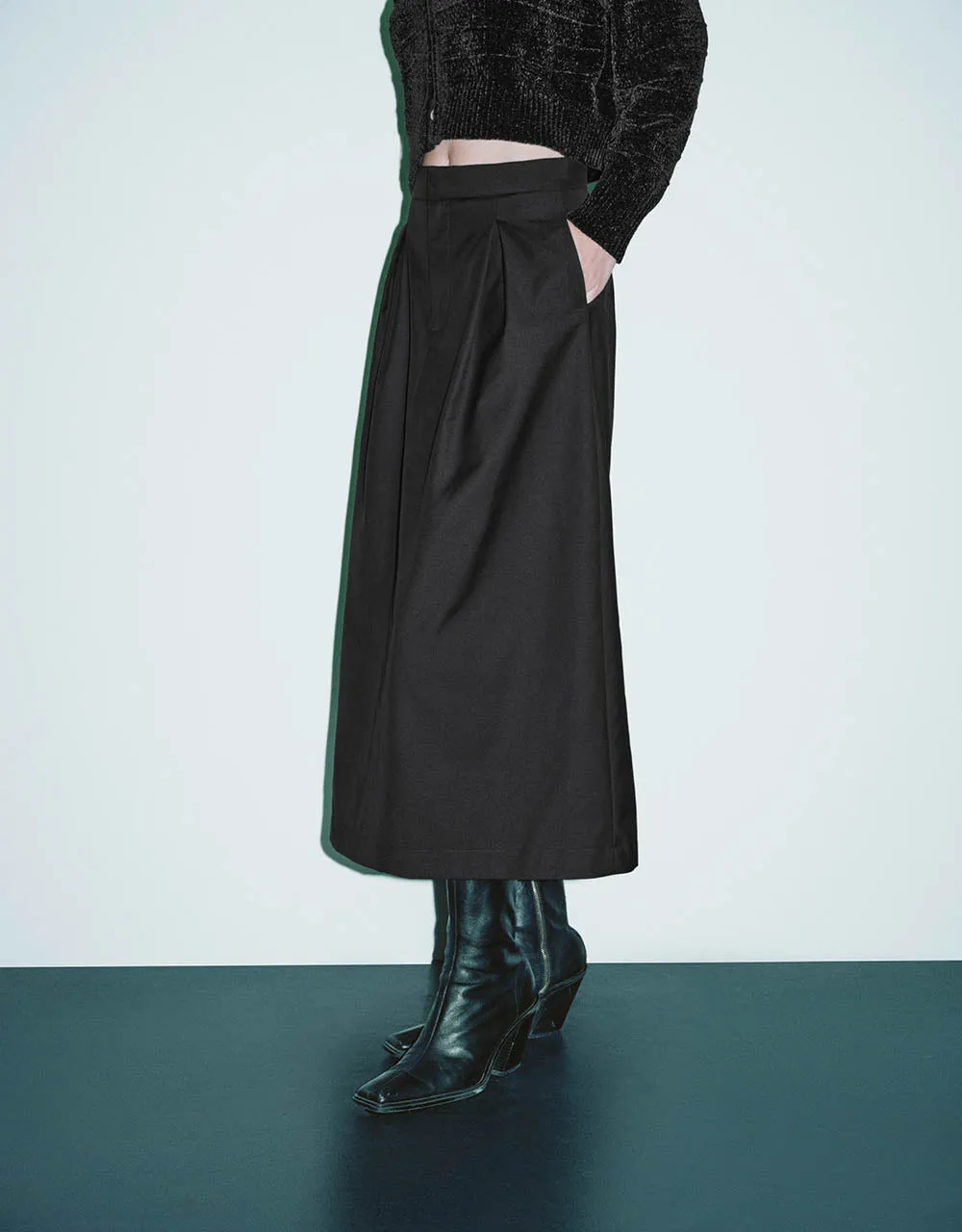 Midi A-Line Skirt