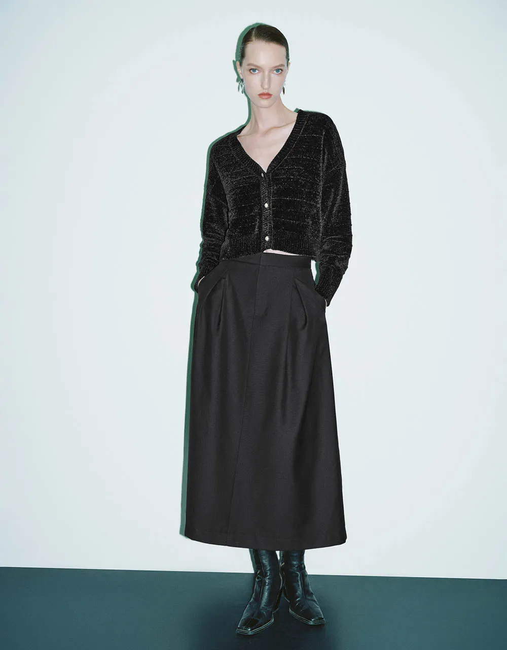 Midi A-Line Skirt