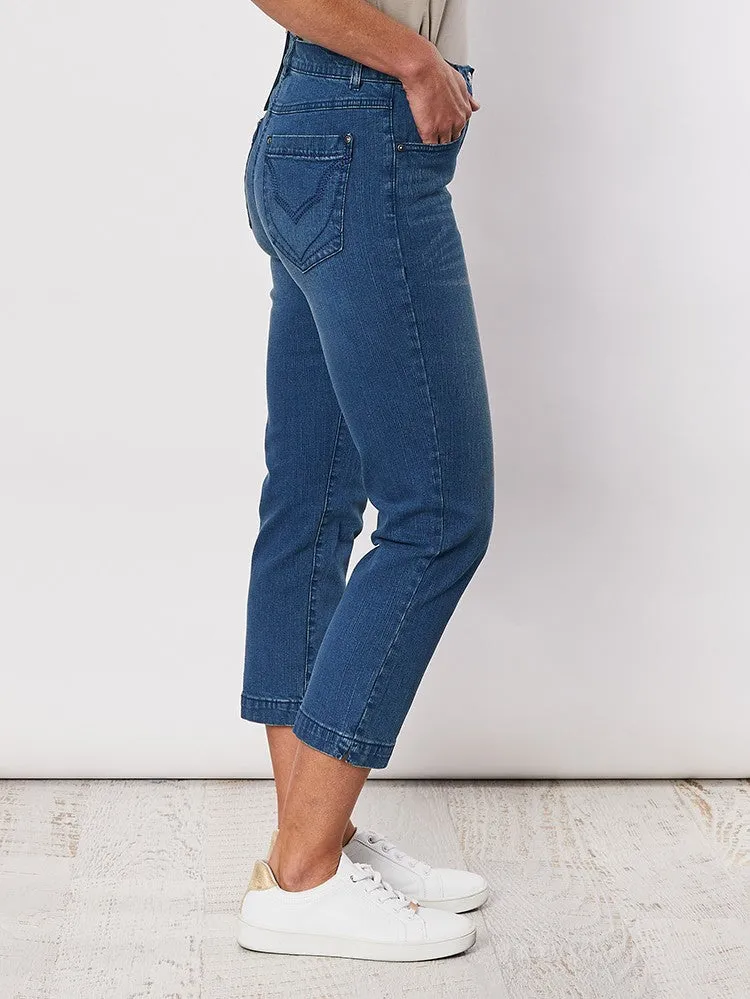 Miracle Crop Jean - Washed Denim