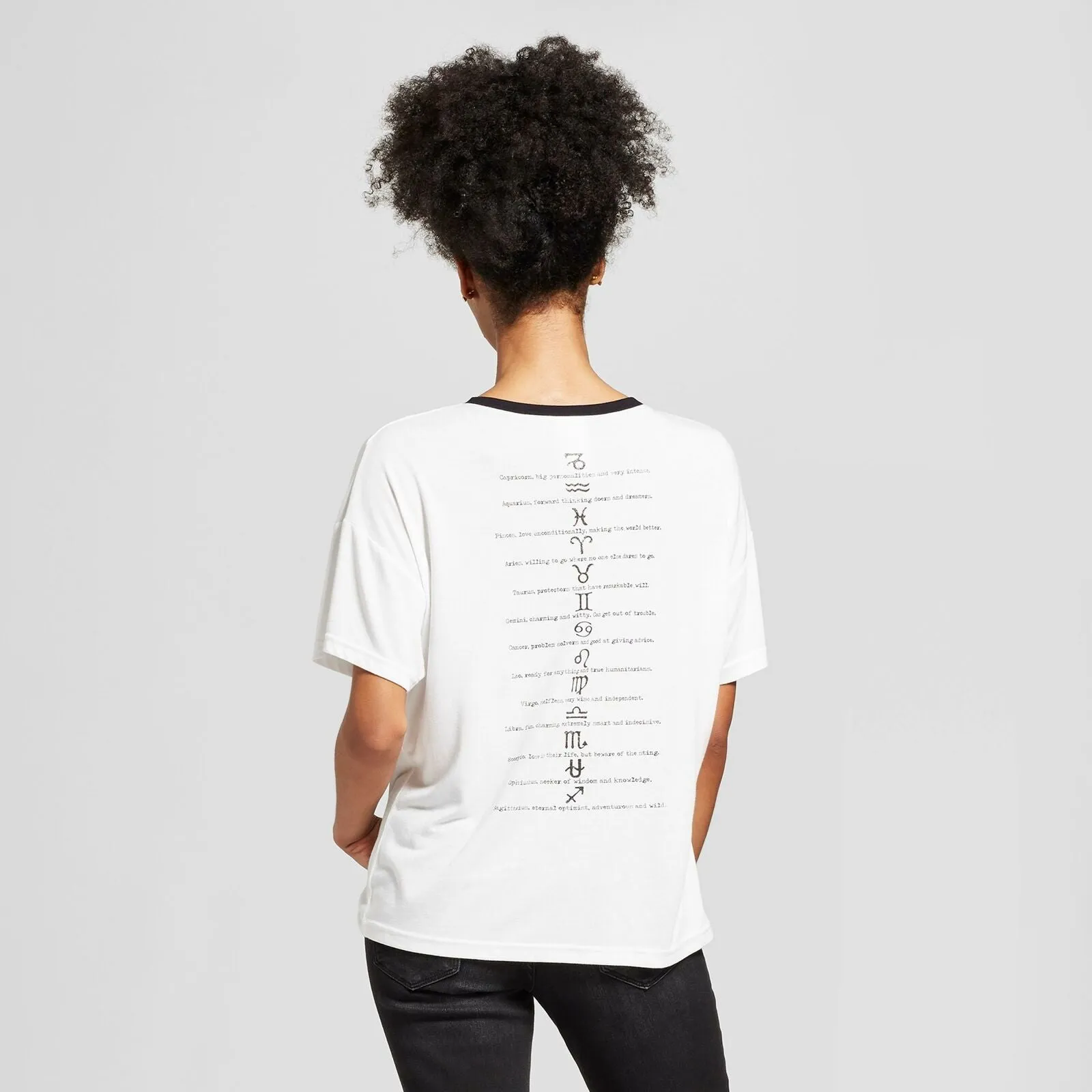 Modern Lux Women's WHAT'S YOUR SIGN? Ringer Graphic T-Shirt