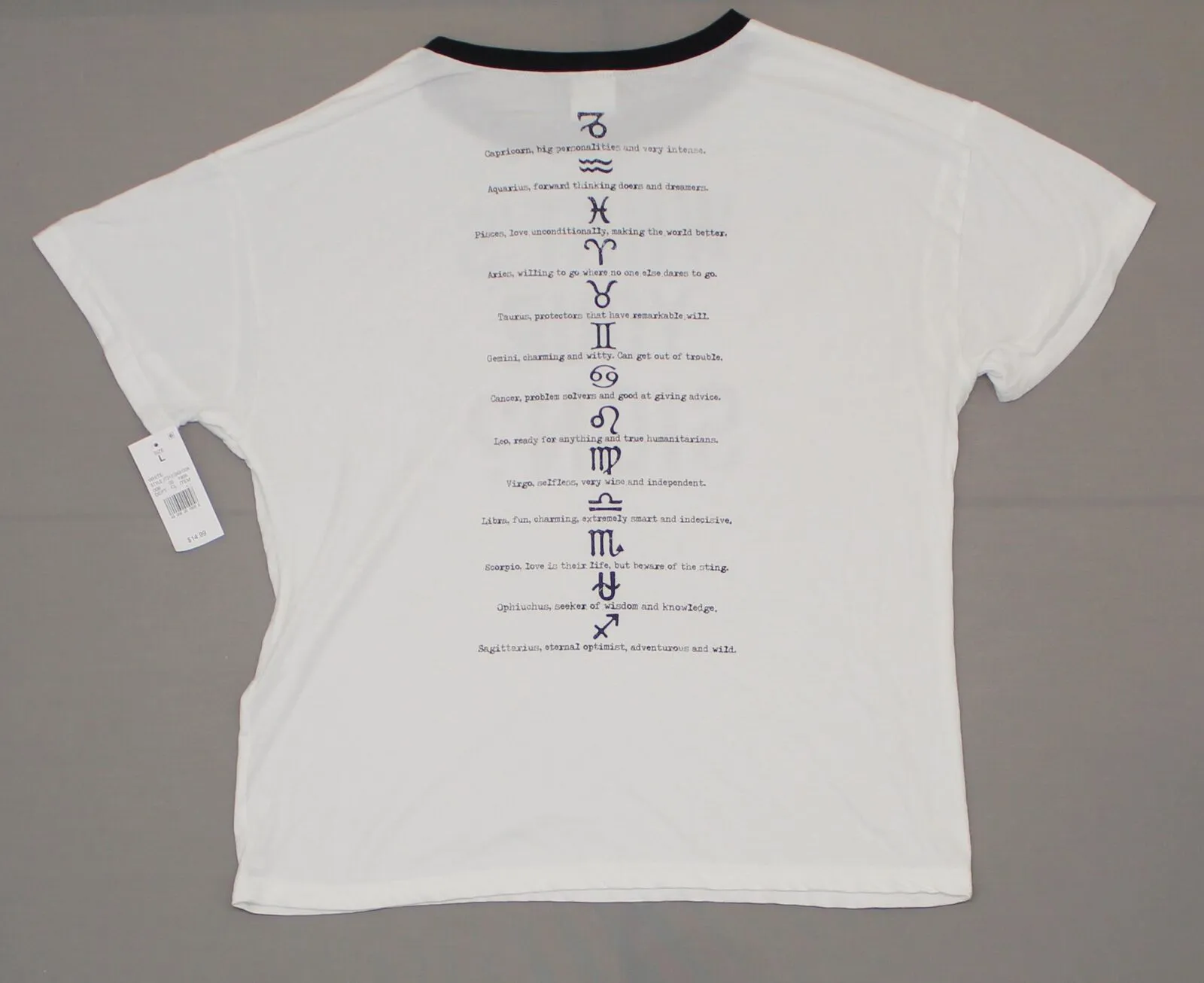 Modern Lux Women's WHAT'S YOUR SIGN? Ringer Graphic T-Shirt