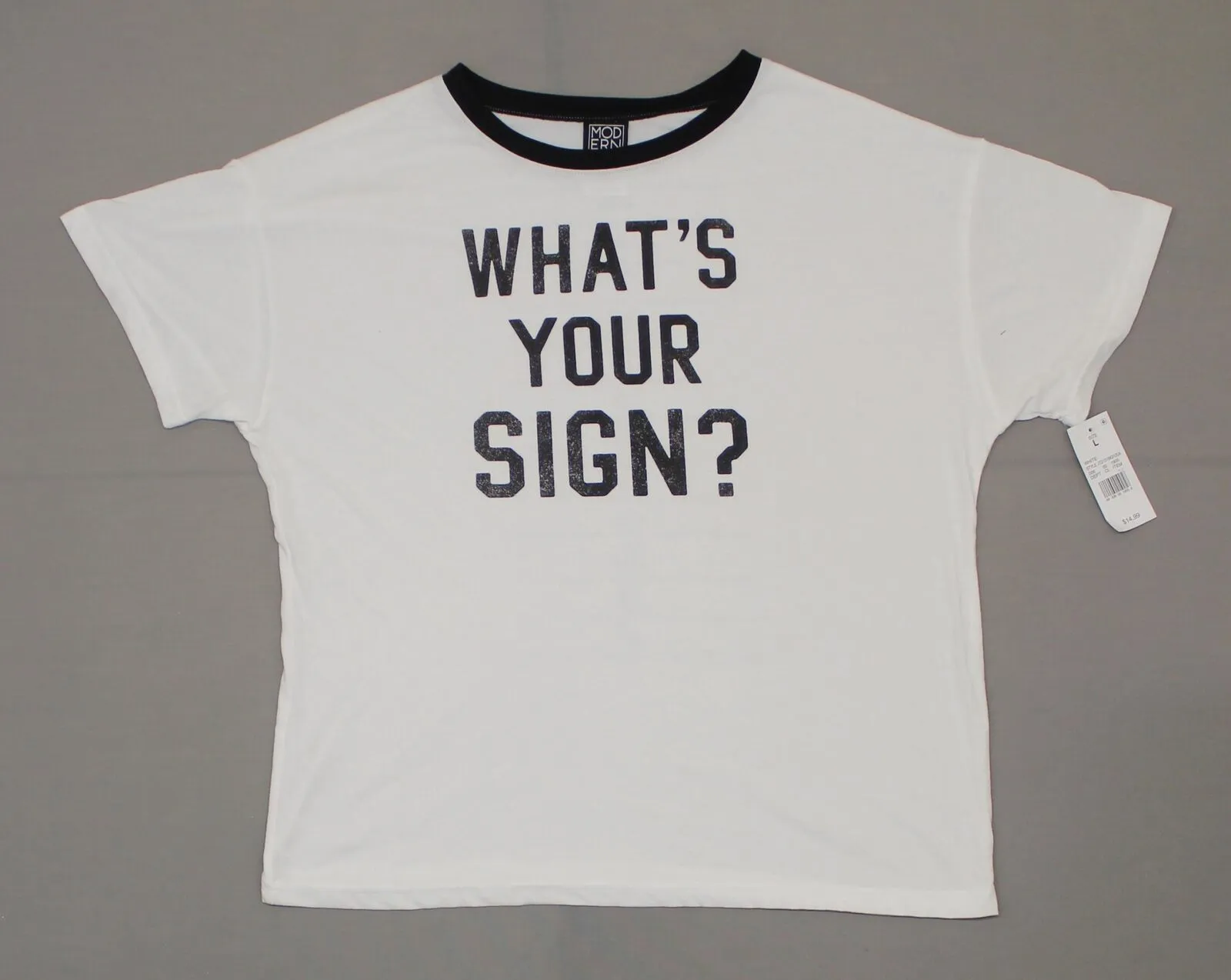 Modern Lux Women's WHAT'S YOUR SIGN? Ringer Graphic T-Shirt