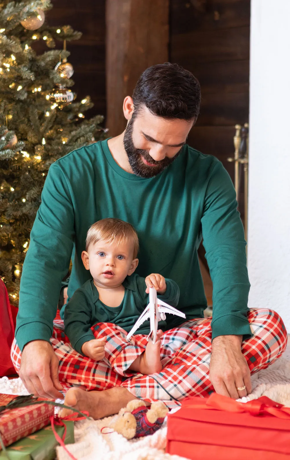 Modern Plaid Pullover Infant Pajamas - Family Set