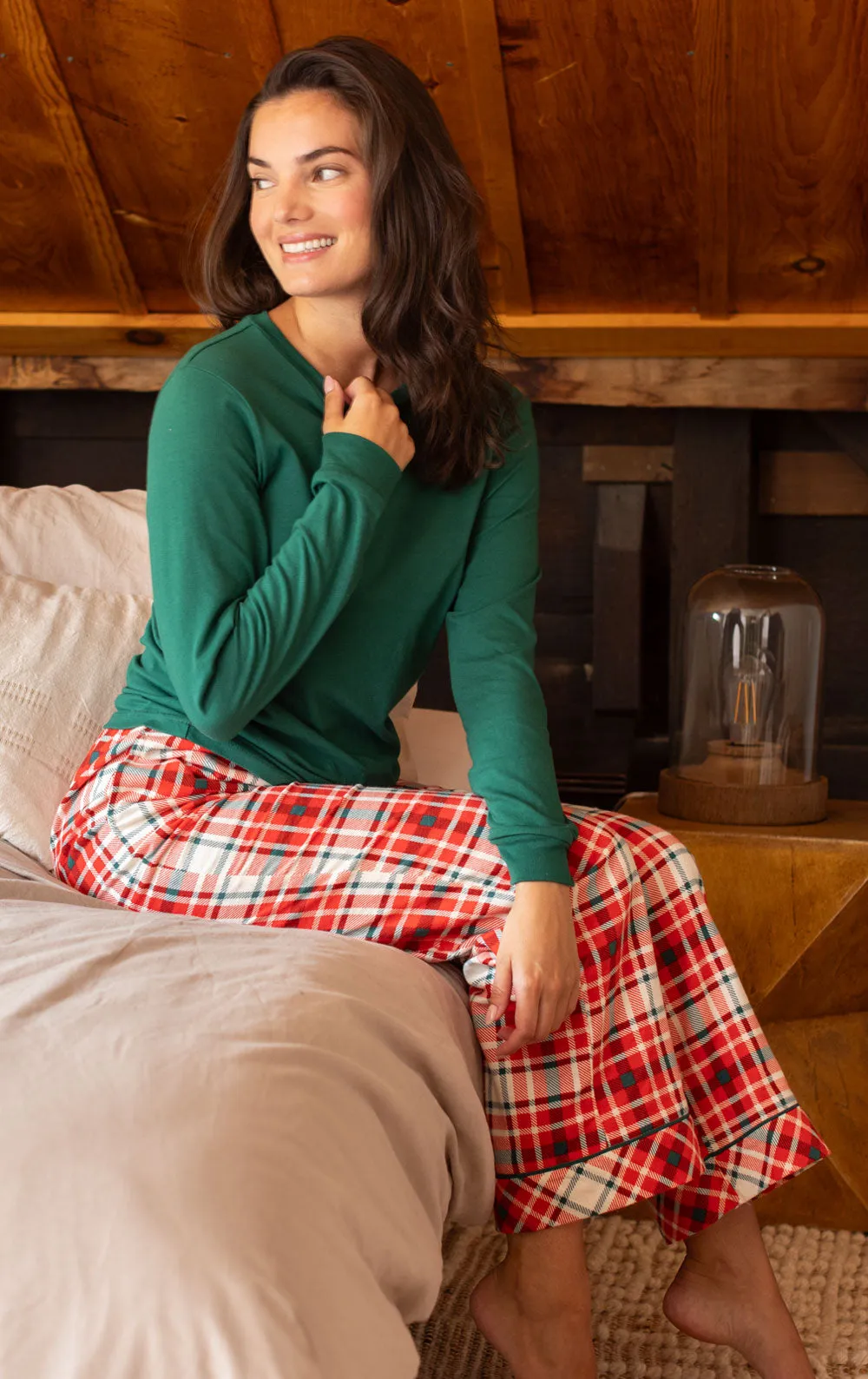 Modern Plaid Pullover Pajamas - Couples