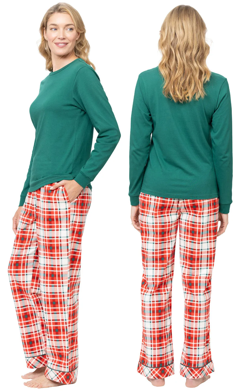 Modern Plaid Pullover Pajamas - Couples