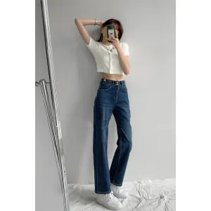Multi-Button Cropped Jeans