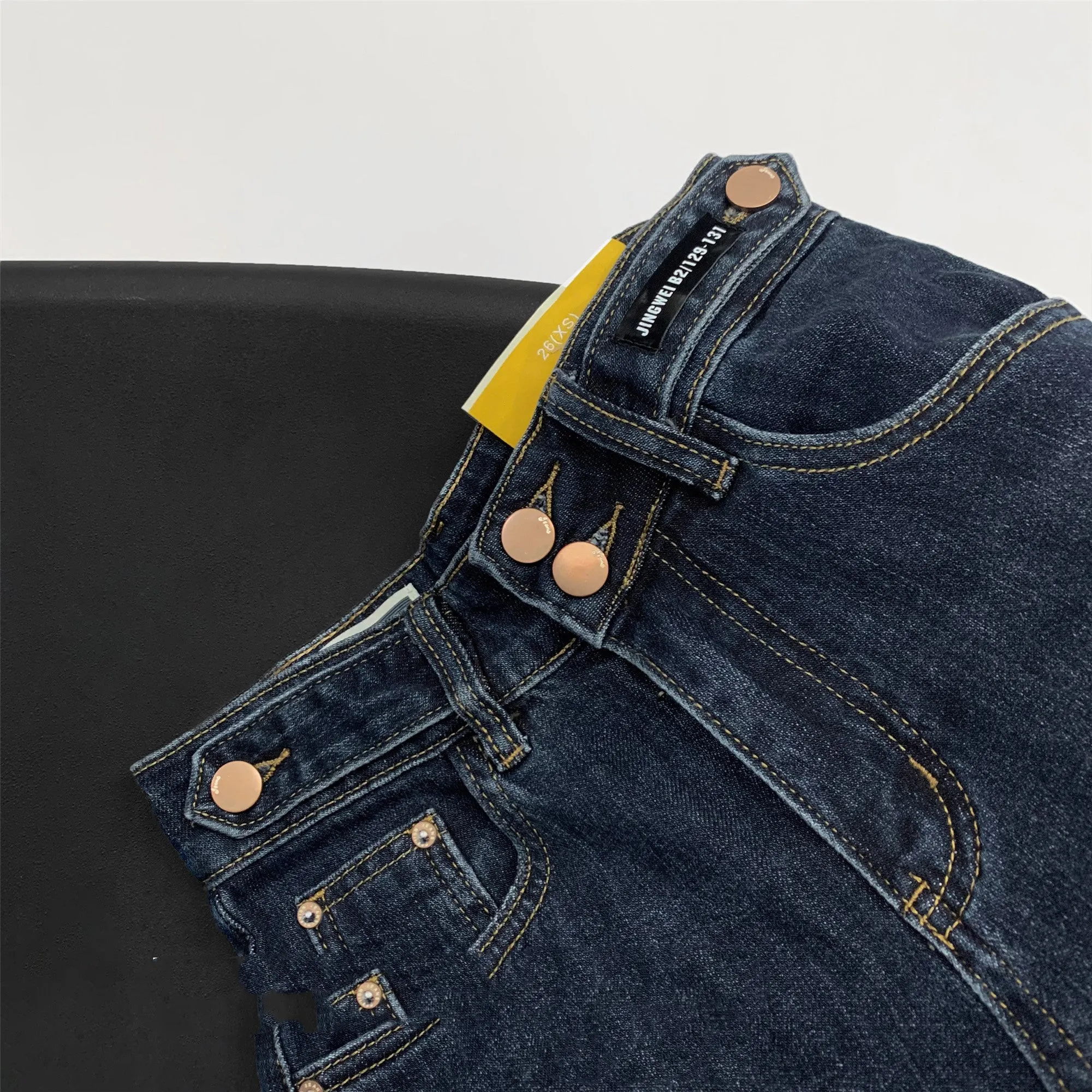 Multi-Button Cropped Jeans