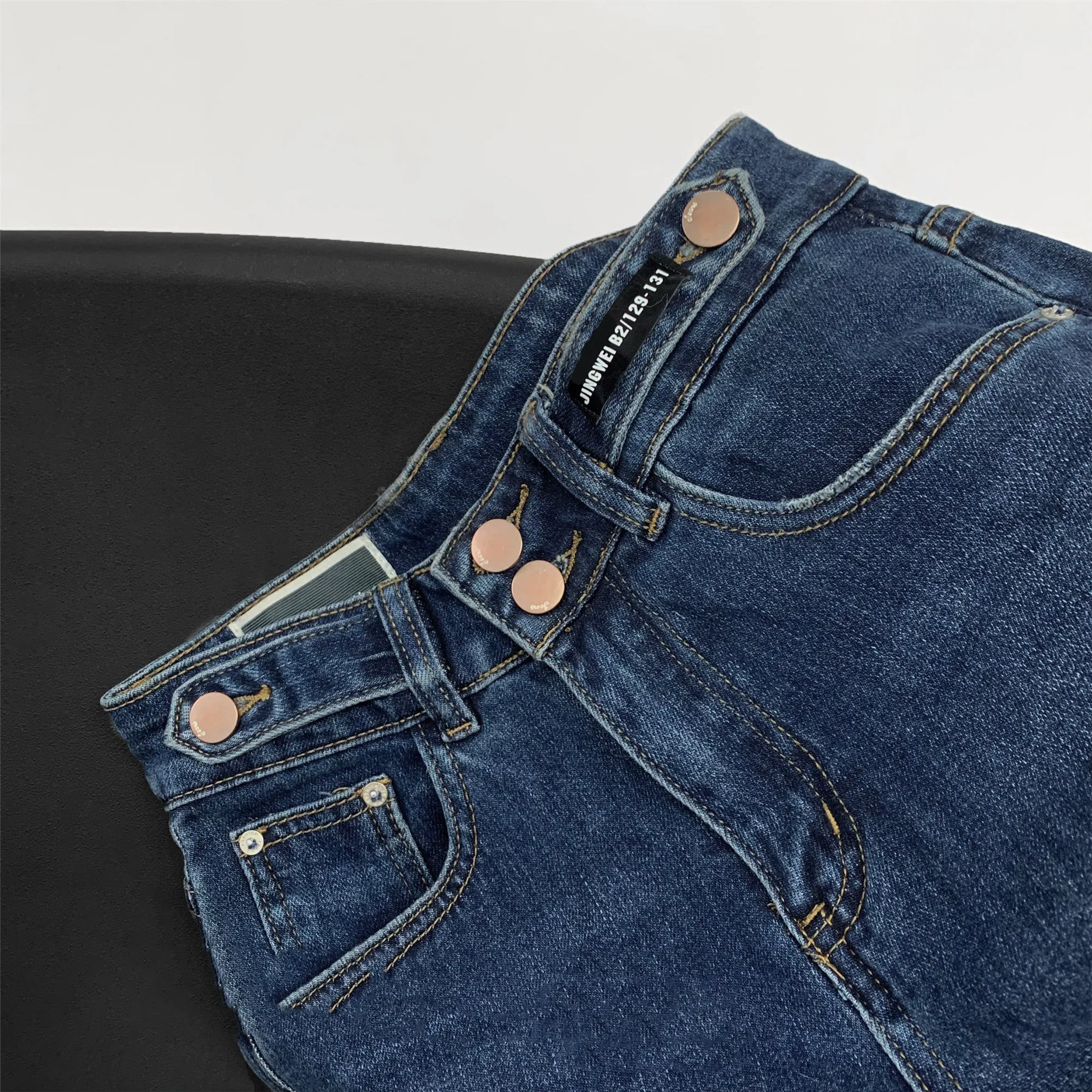 Multi-Button Cropped Jeans