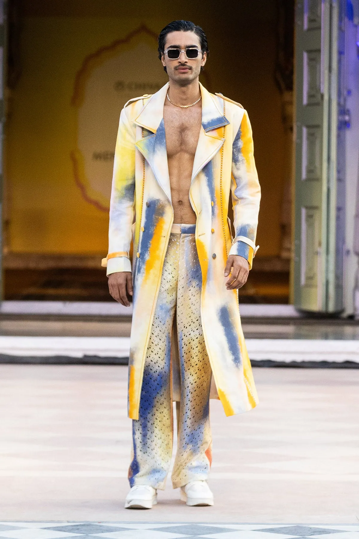 Multicolor Laser Cut Trousers