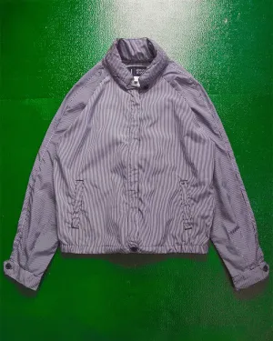 Navy Pinstriped Packable Cropped Jacket (~S~)