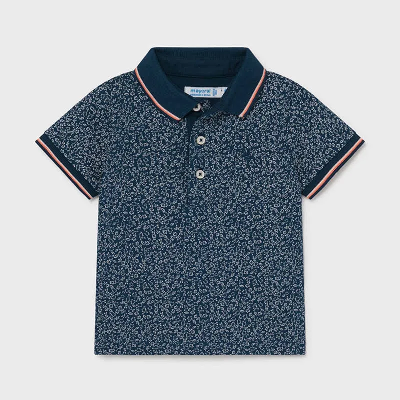 Navy Printed Polo 1.105
