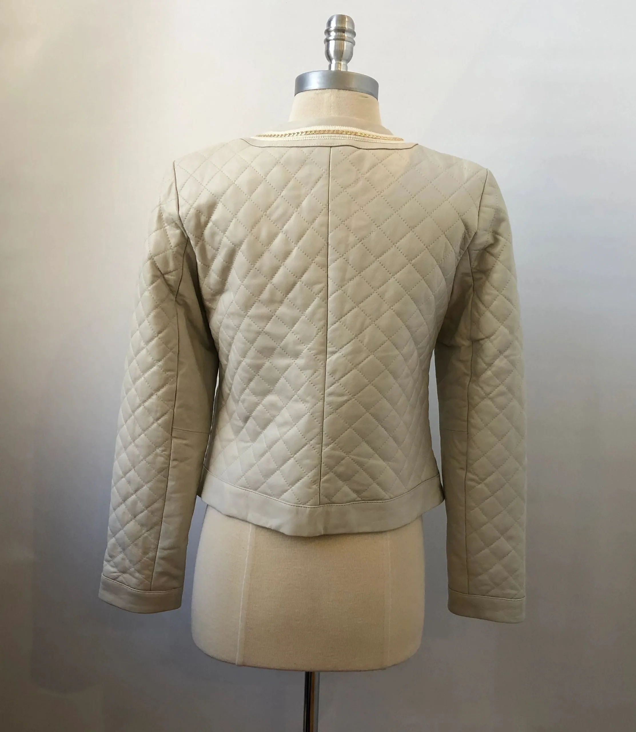 Neiman Marcus Quilted Leather Jacket Size Small