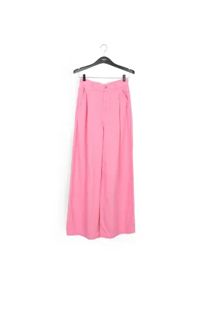 Neon pink wide-leg jeans