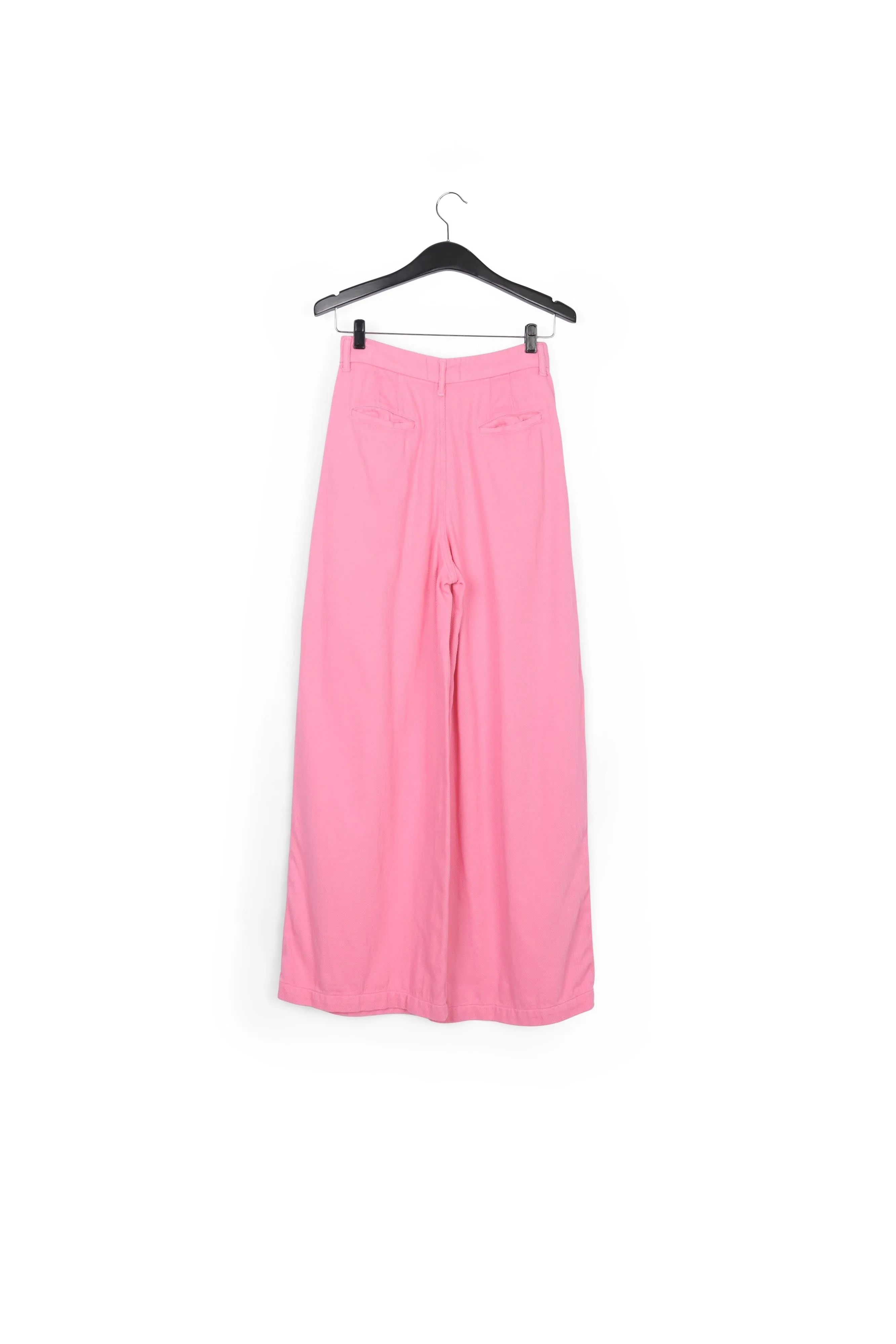 Neon pink wide-leg jeans