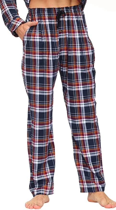 New MoFiz Men's Pajama Pants Sleep Lounge Pants 100% Cotton Multi Plaid, Sz XXL! Retails $30 