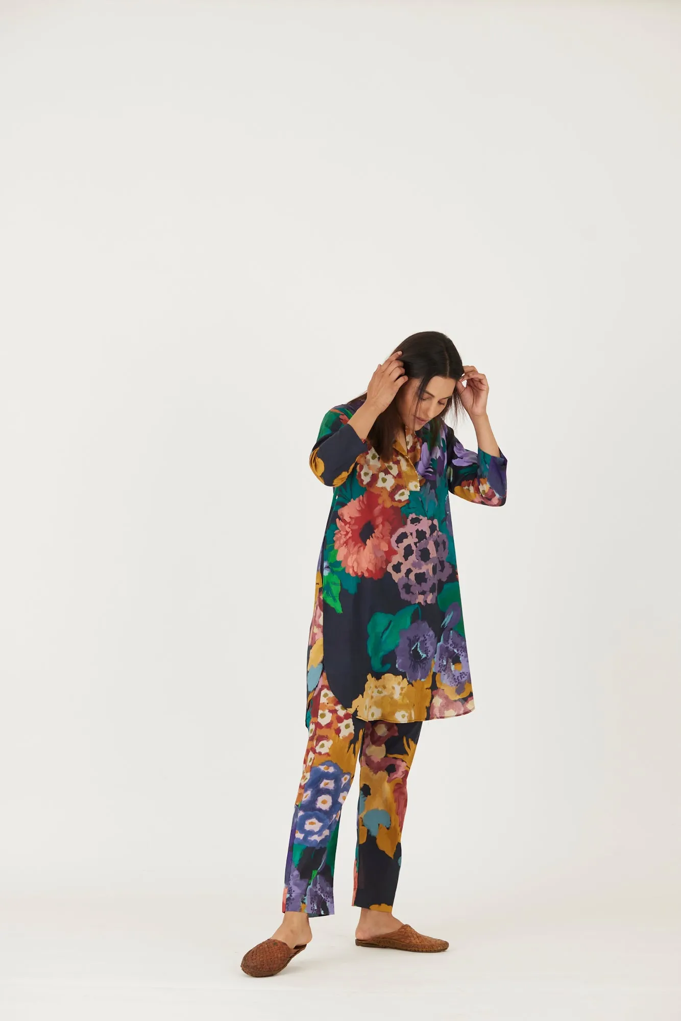 New Season Fall 24/Summer 25-Coord Set-Cotton-Farah Black-YAMLS02-Fashion Edit Yam