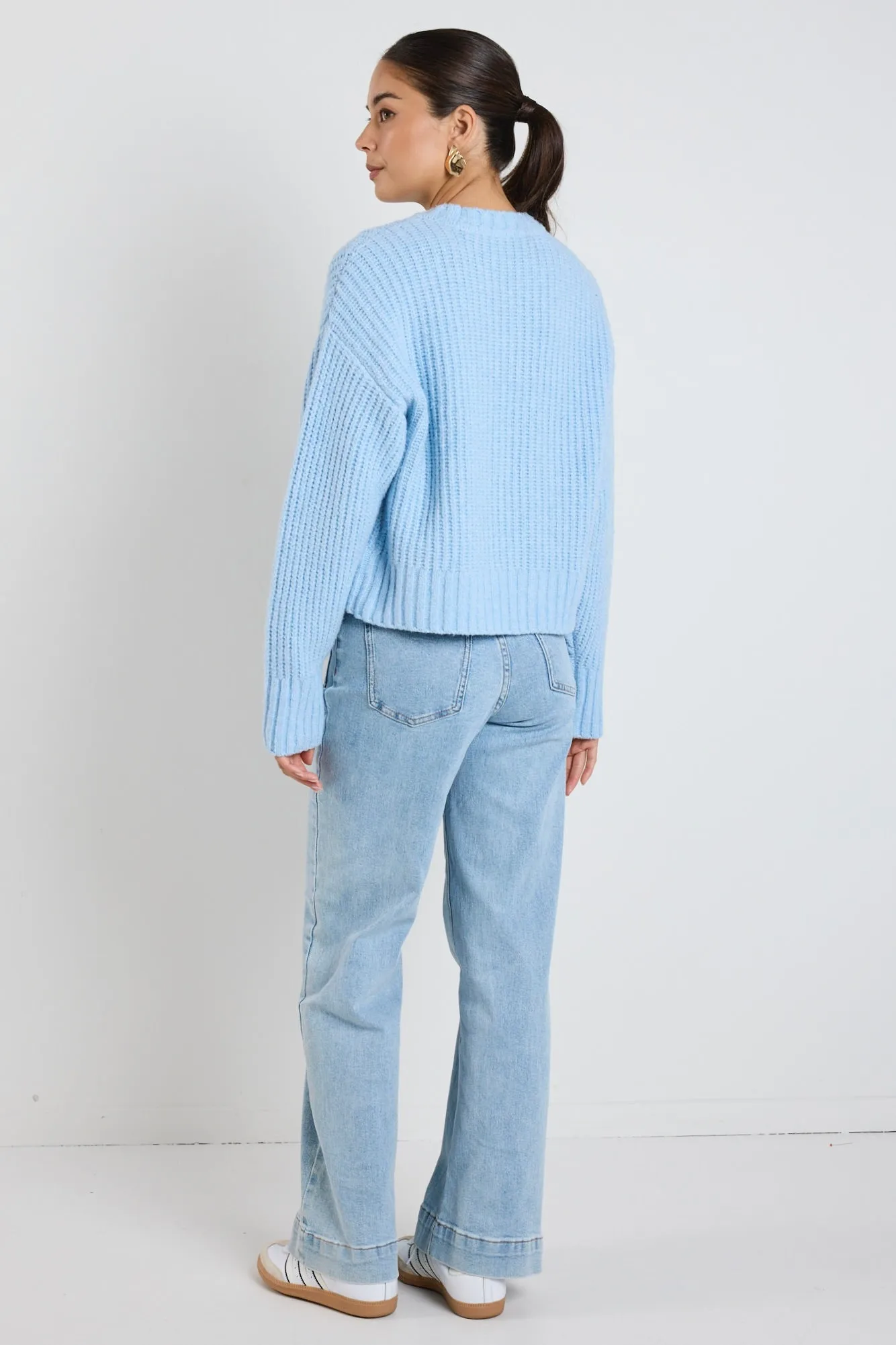 Nexus Ice Blue Cable Knit Jumper